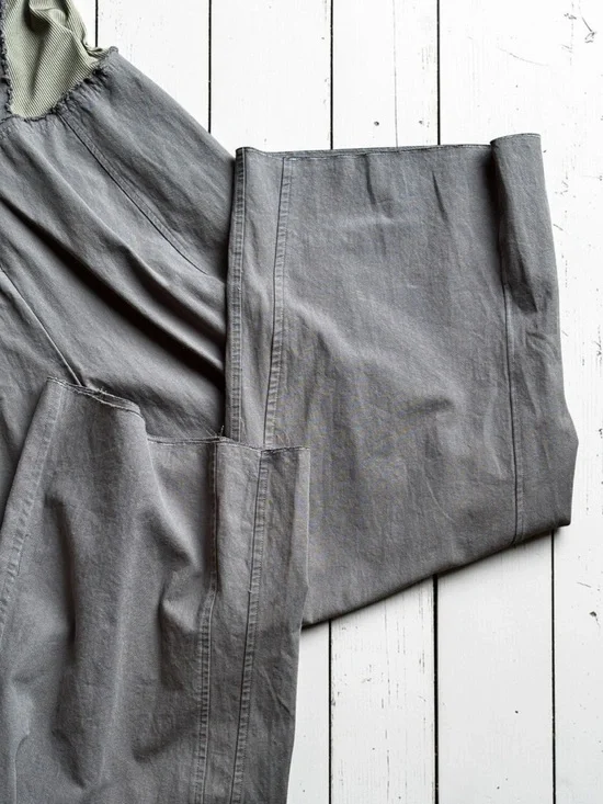 EE:Some Gray Wide Leg Overalls Small Cotton Blend Utility Jumpsuit Strappy Boho - Picture 13 of 15